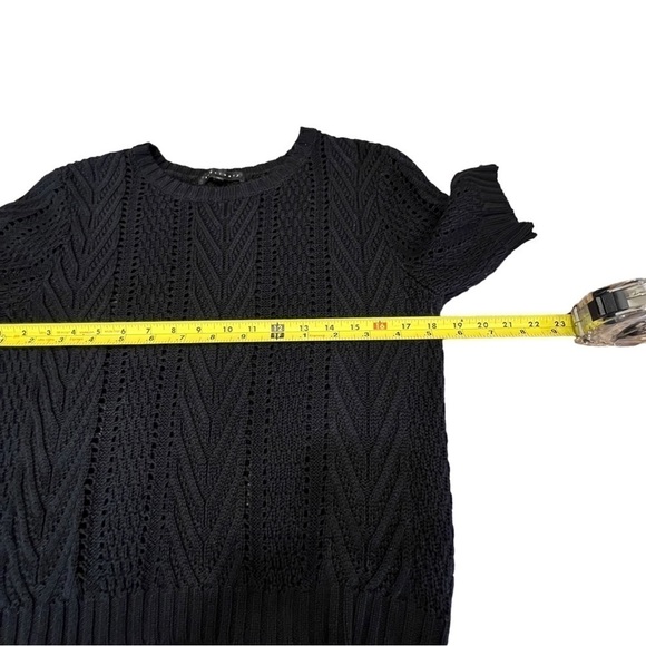SANCTUARY Open Stitch Crewneck Black Sweater, Size Medium - Picture 7 of 14